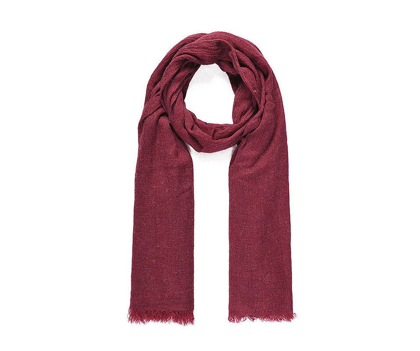 Wine wool mix long scarf