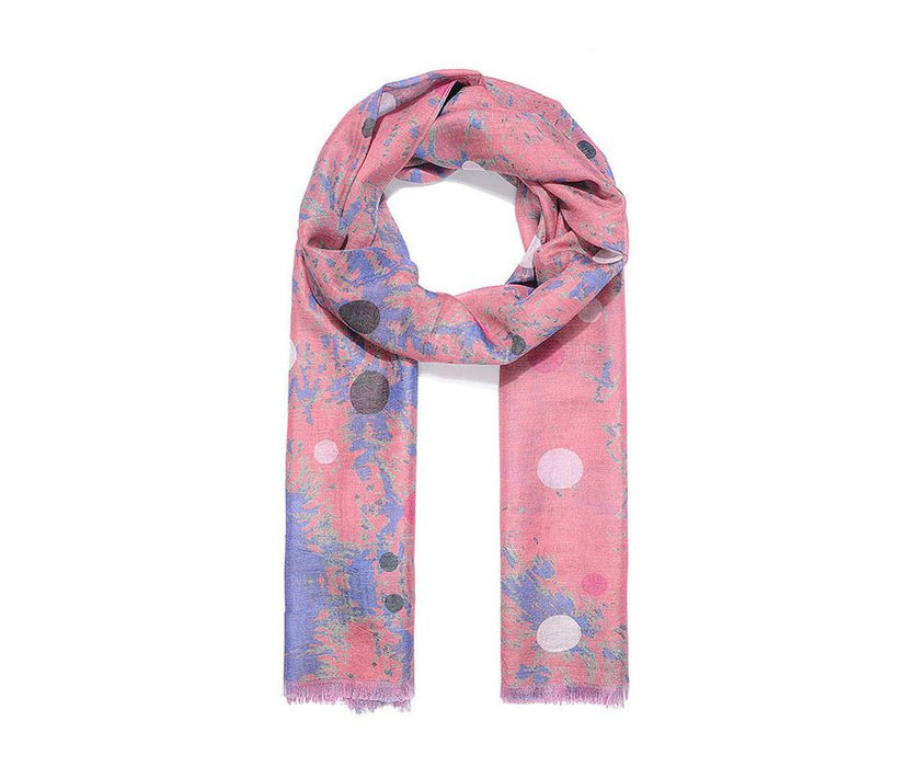 Pink dot print scarf
