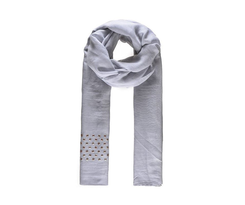 Grey embellished scarf
