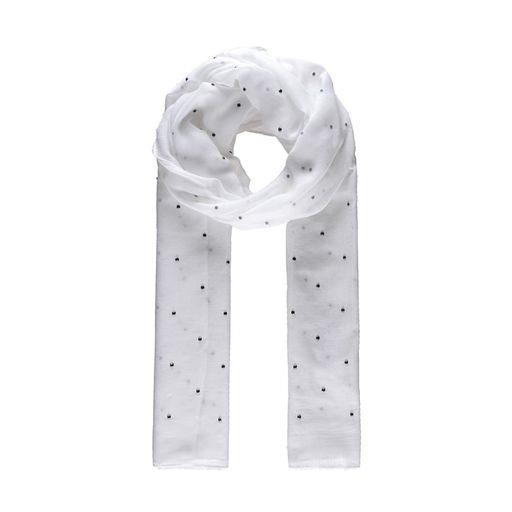 White embellished scarf