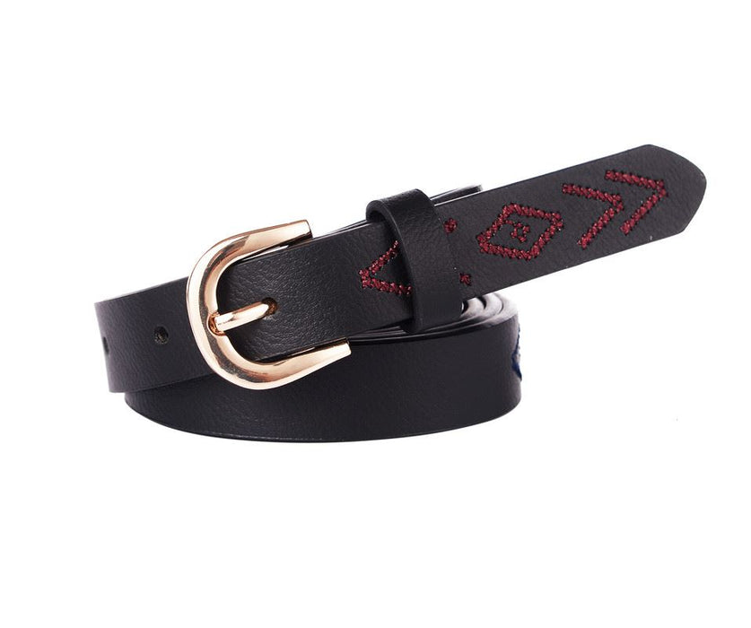 Black embroidered belt - M/L
