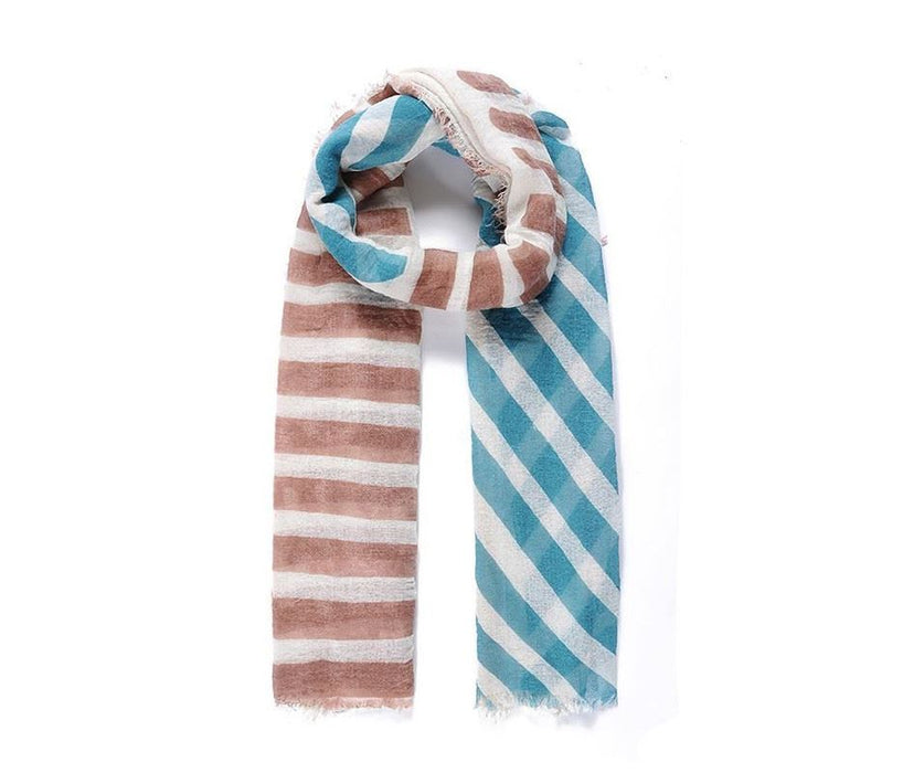 Stripy print scarf