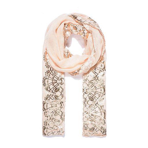 Pink metallic print scarf