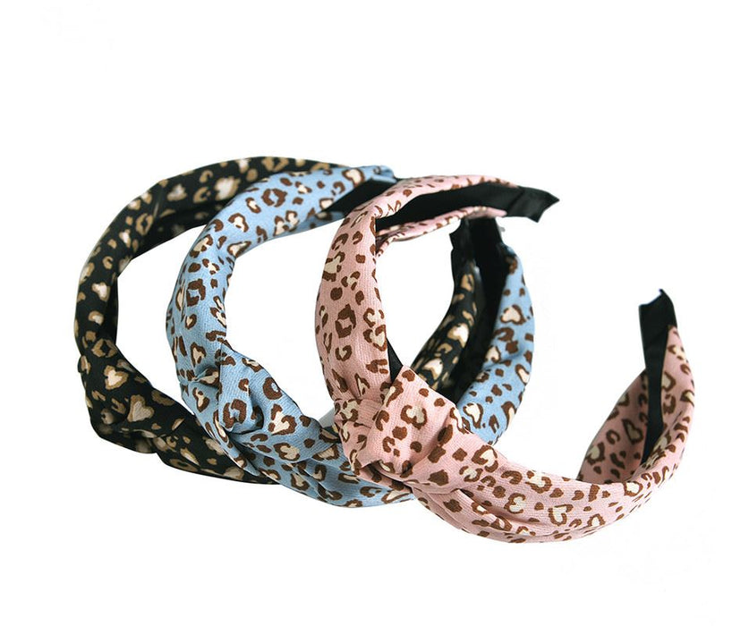 Heart Leopard Headband - pack of 6pcs