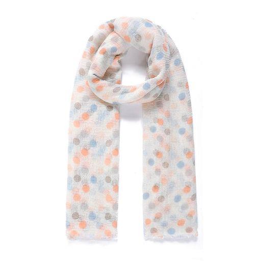 Multi coloured polka dot print scarf