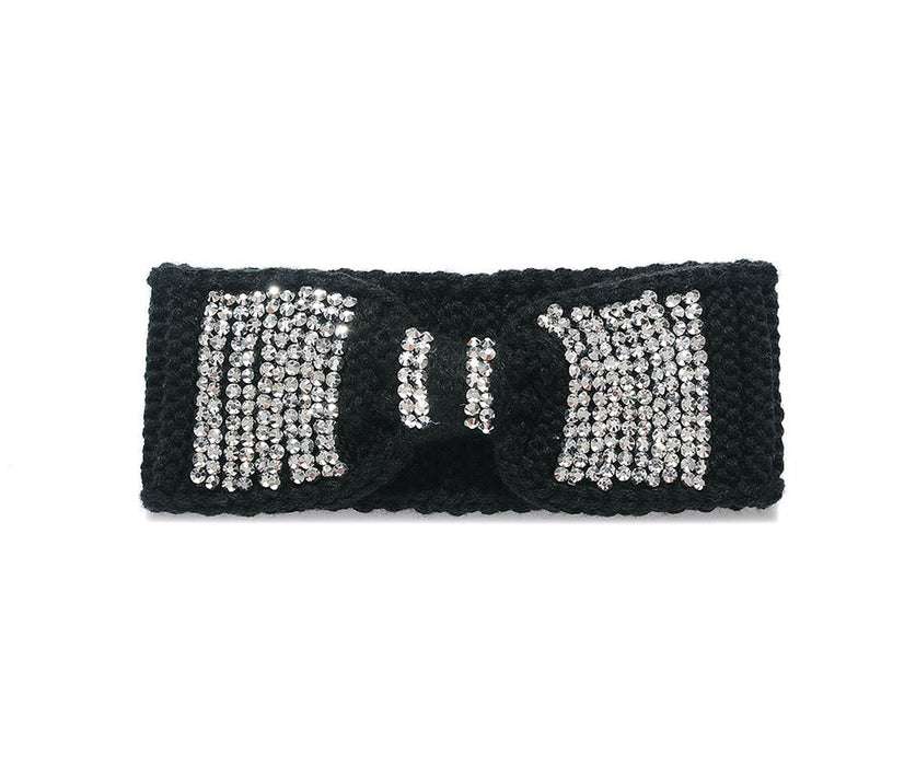 Black embellished knitted headband