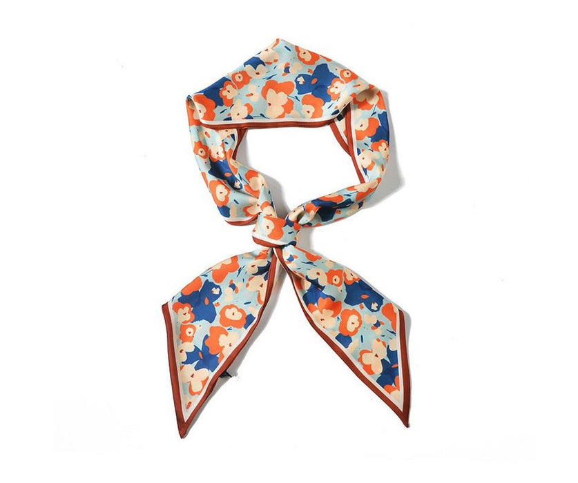 Multi- Floral Neckerchief/Skinny scarf