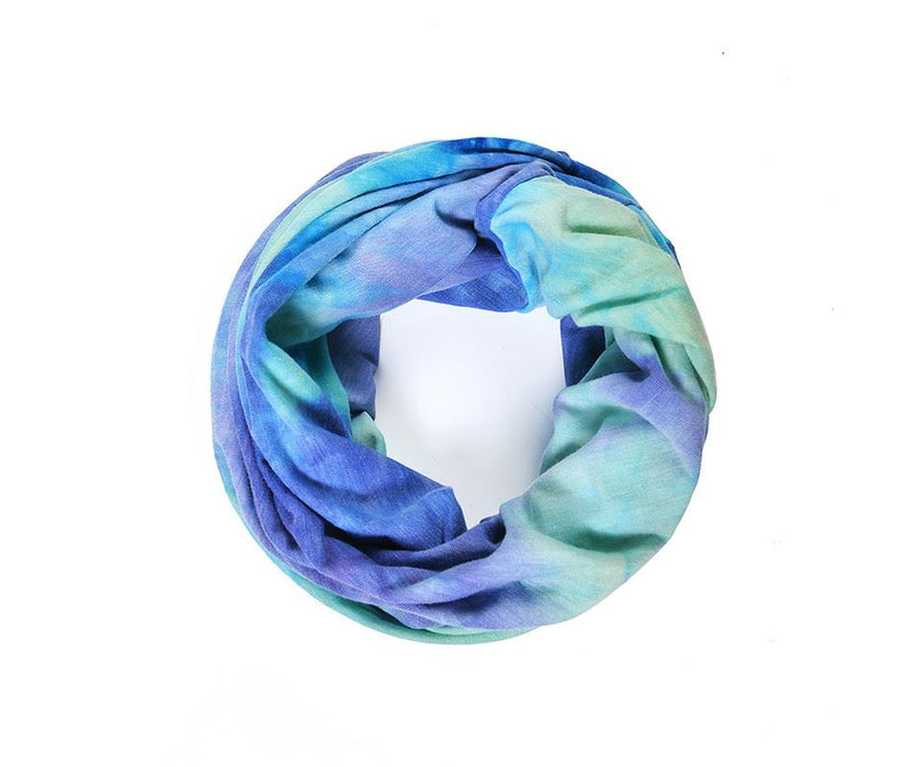 Blue tie dye all Snood/headband change to Face Covering