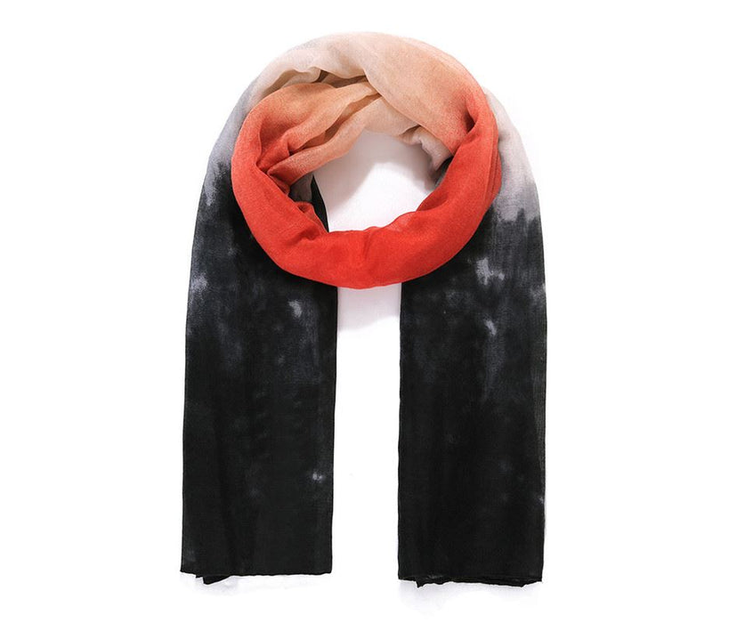 Red/Black Ombre Watercolour Scarf