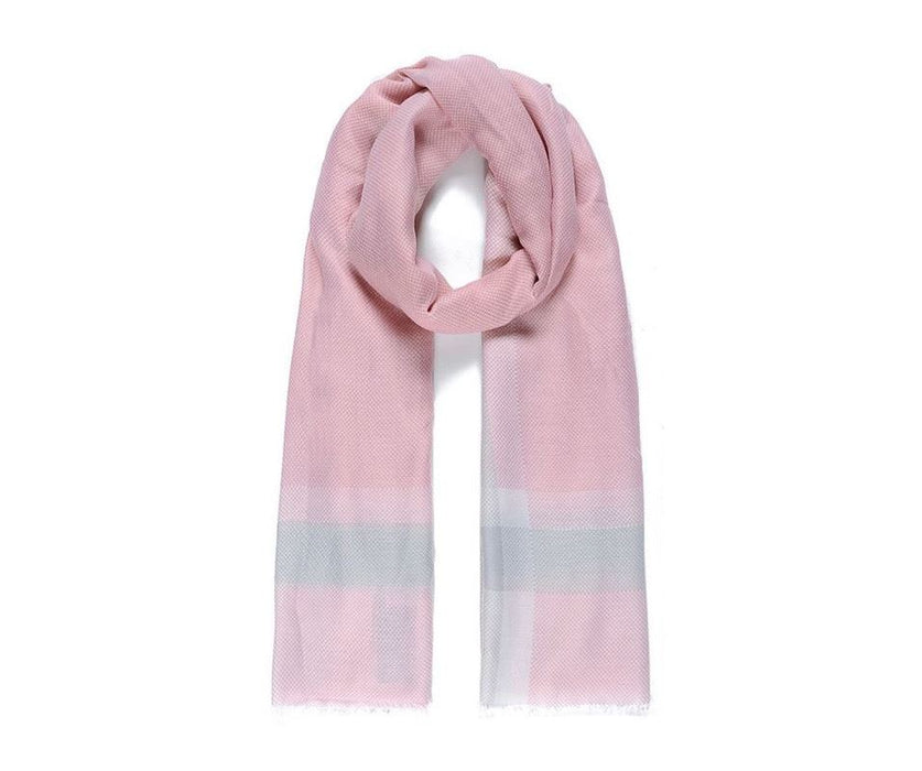 Pink colour block print scarf